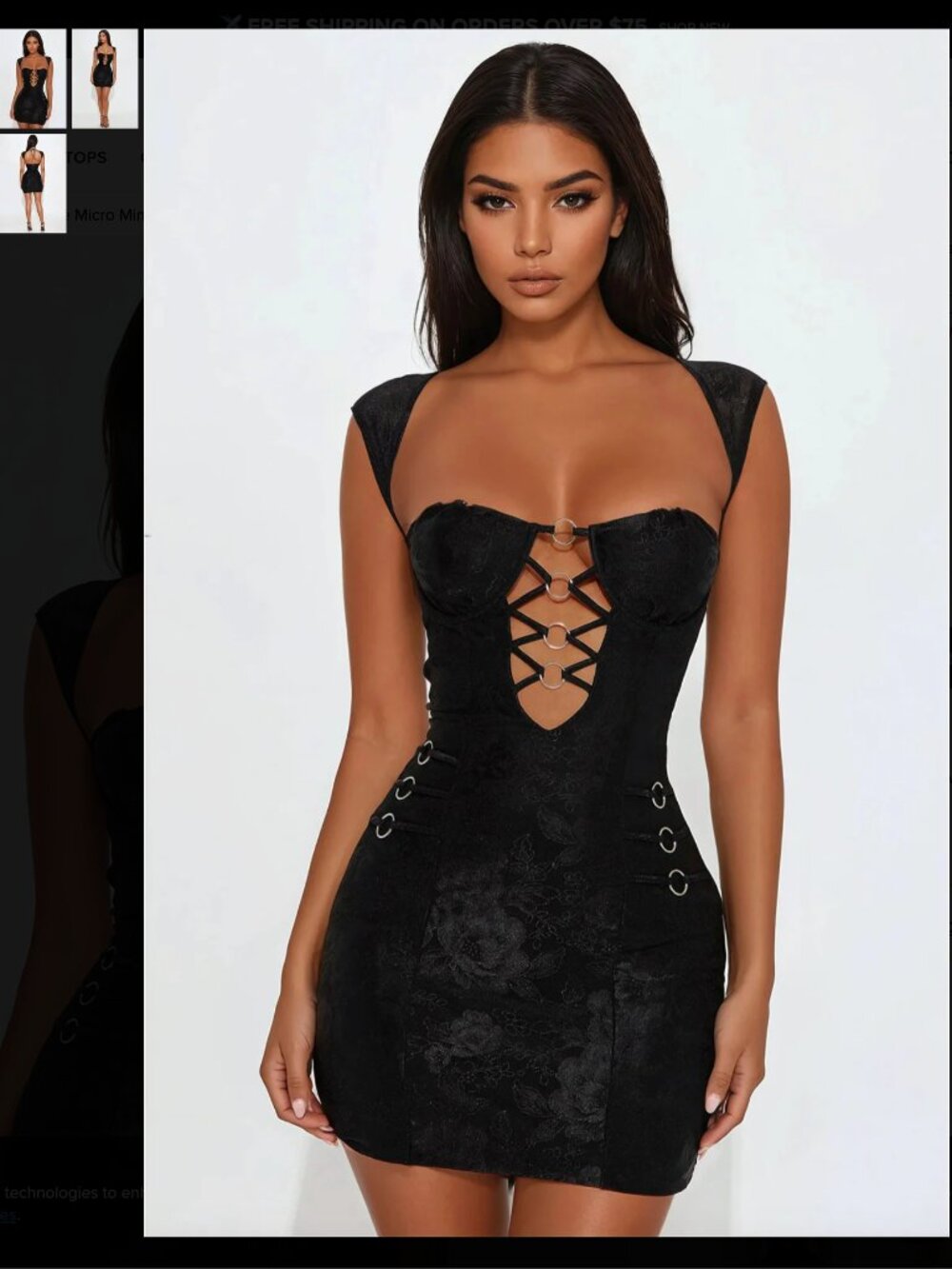 Fashion Nova Liliana Lace Micro Mini Dress - Black Tall